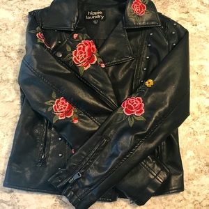 Women’s rose leather jacket
